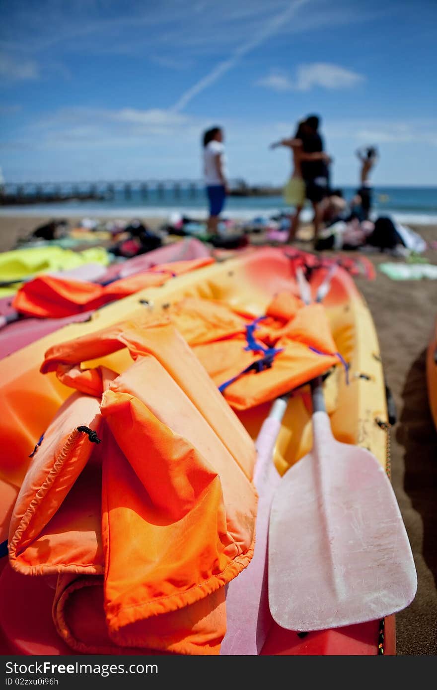 Kayaking on the sea, Lanzarote