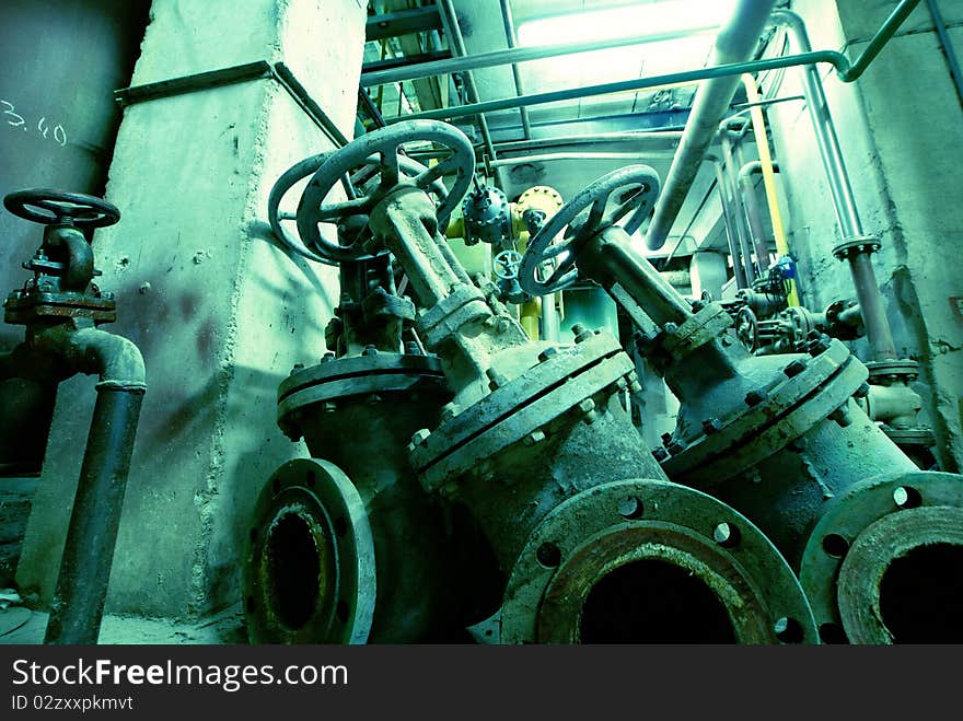 Pipes And Valves At A Power Plant