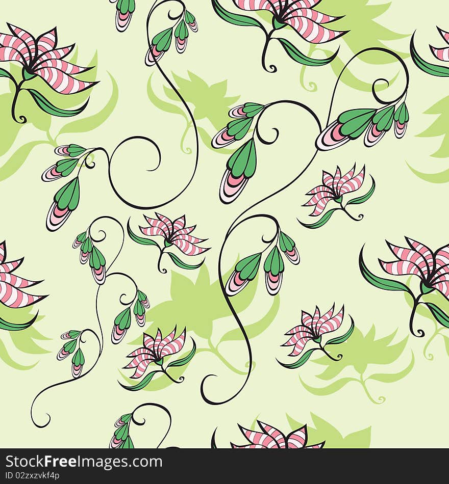 Seamless Background Wint Flowers