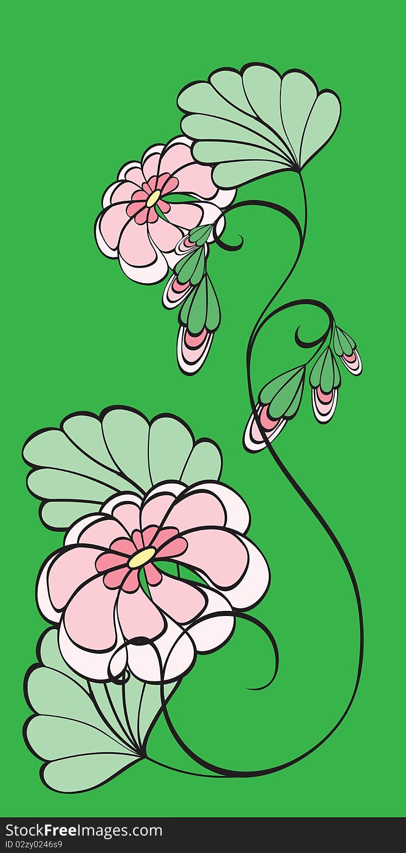 Flower On Green Background