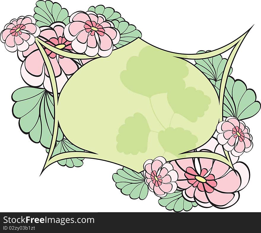 Floral frame with fantasy flowes