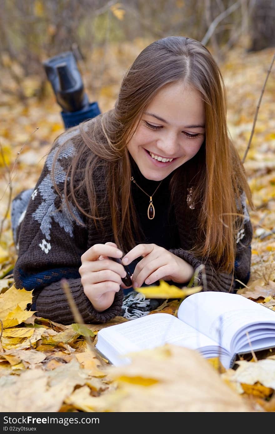 Portrait of brown-haired girl