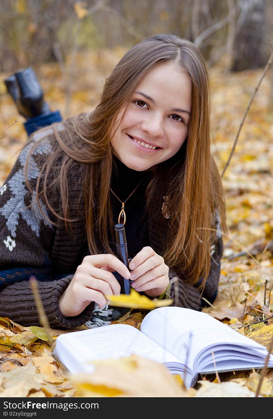 Portrait of brown-haired girl