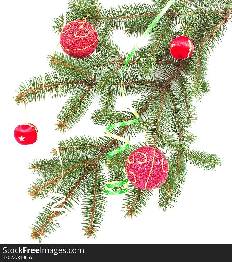 Christmas decoration on white background