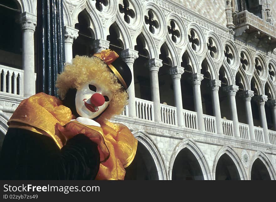 Mask posing in st mark square venice. Mask posing in st mark square venice