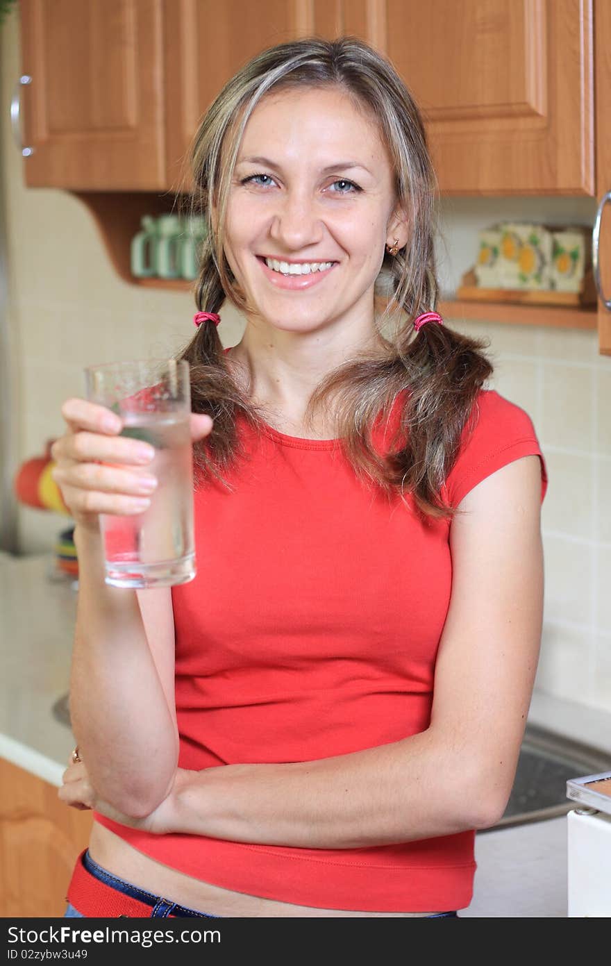 Young Woman Drinking Water