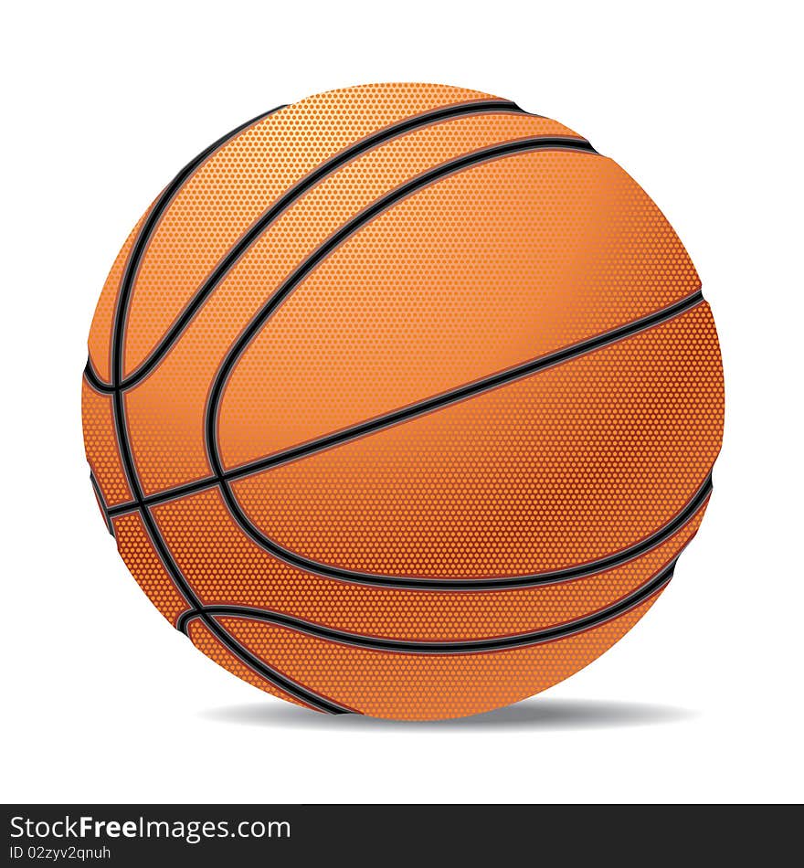 Basket ball on white background