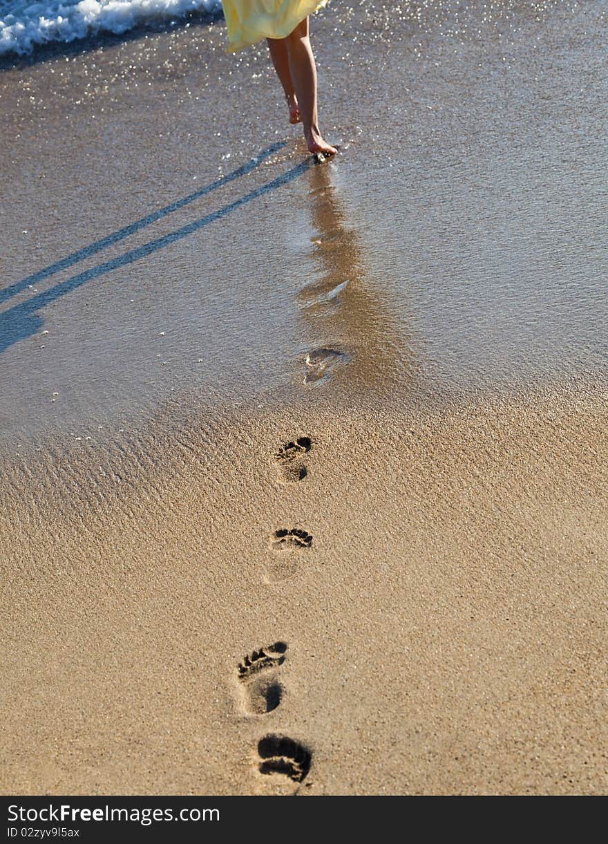 The footprints on the coast