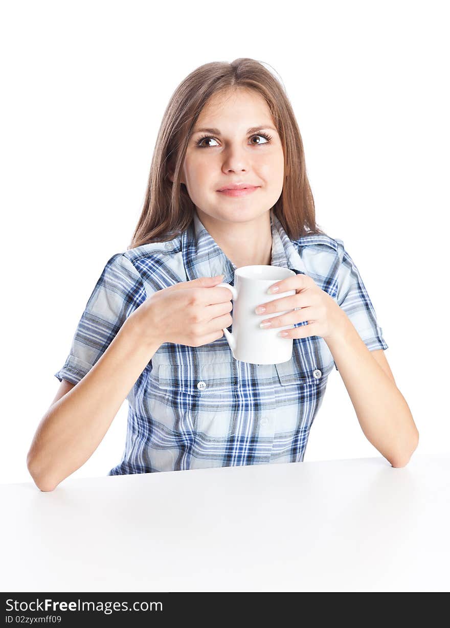 Teen-girl With Cup Of Coffee