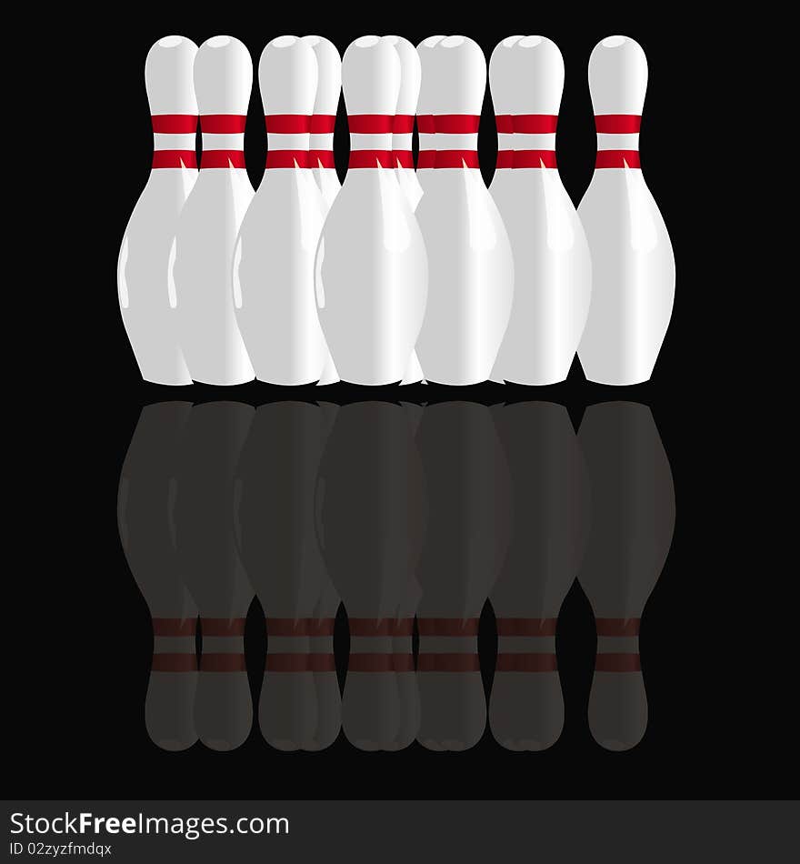 This image represents ten bowling pins