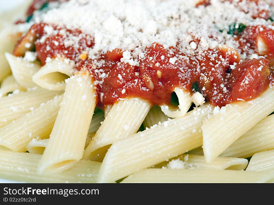 Penne with tomato sauce