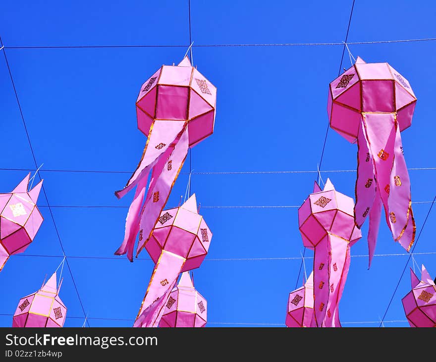 Lantern light preparation of loykrathong festival at tapae gate in Chiangmai Thailand. Lantern light preparation of loykrathong festival at tapae gate in Chiangmai Thailand