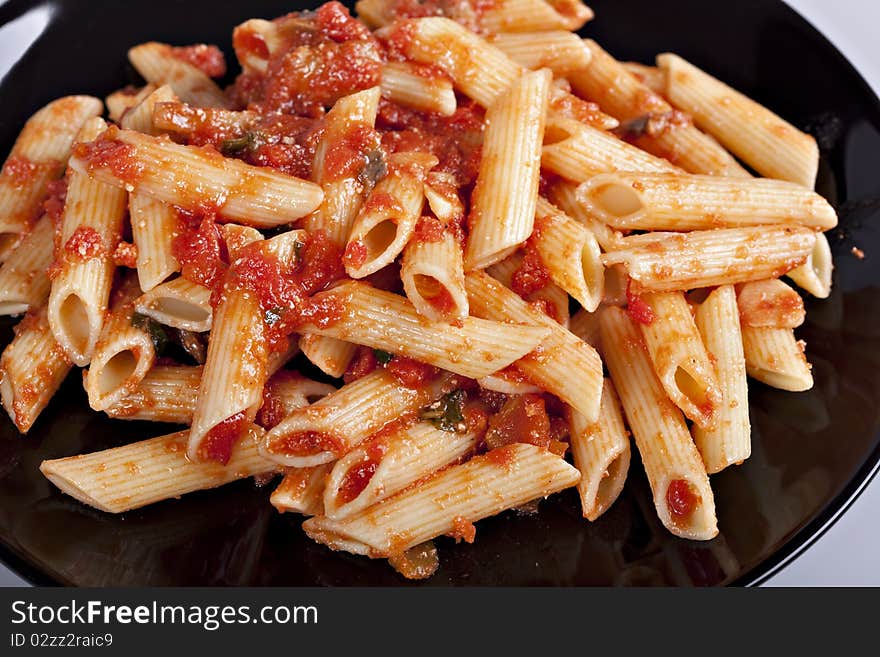 Penne with tomato sauce