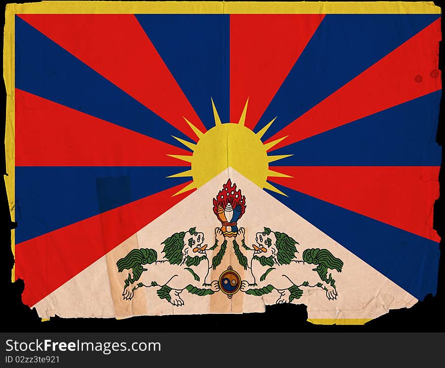 Old Vintage Flag Tibet