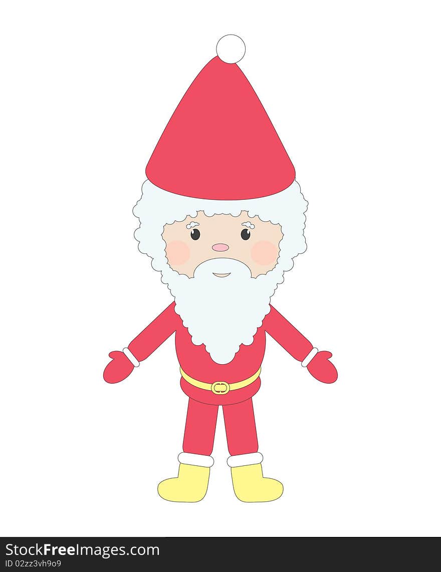 Illustration of Santa, isolated on white background