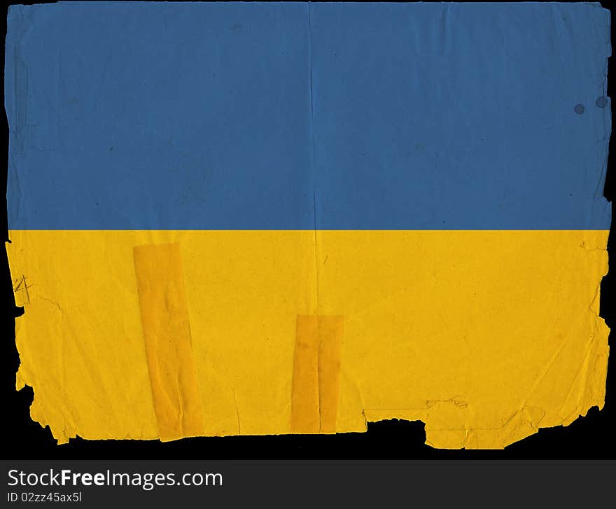 Old Vintage Flag Ukraine