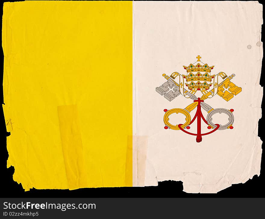 Old Vintage Flag Vatican City