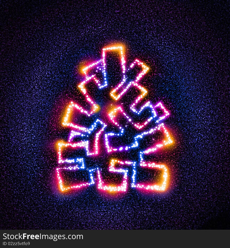 Abstract Christmas tree assembled of stars