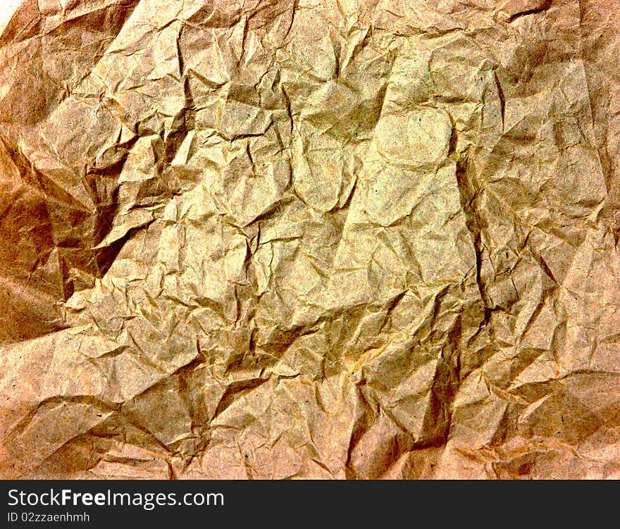 Wrinkled Golden Paper Texture