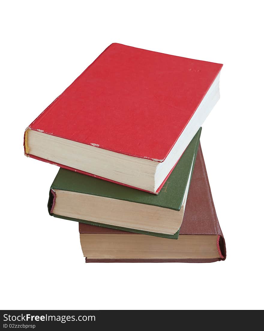 Stack of books isolated on the white background