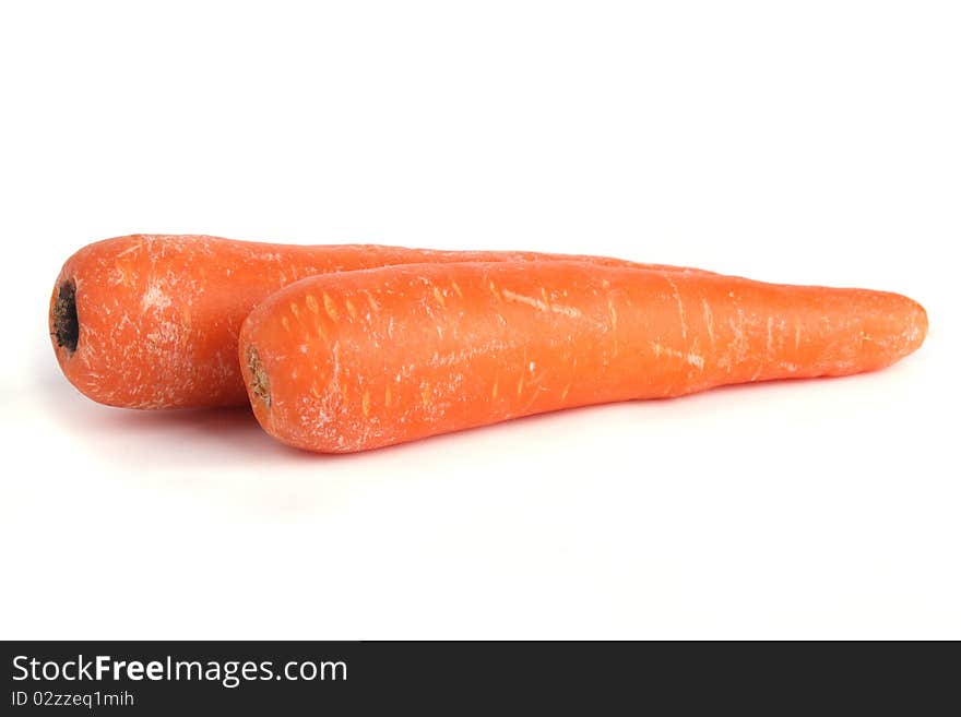 Two carrot isolated on white background