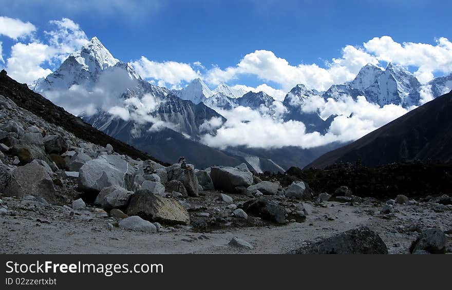 Snow Mountains and Clouds