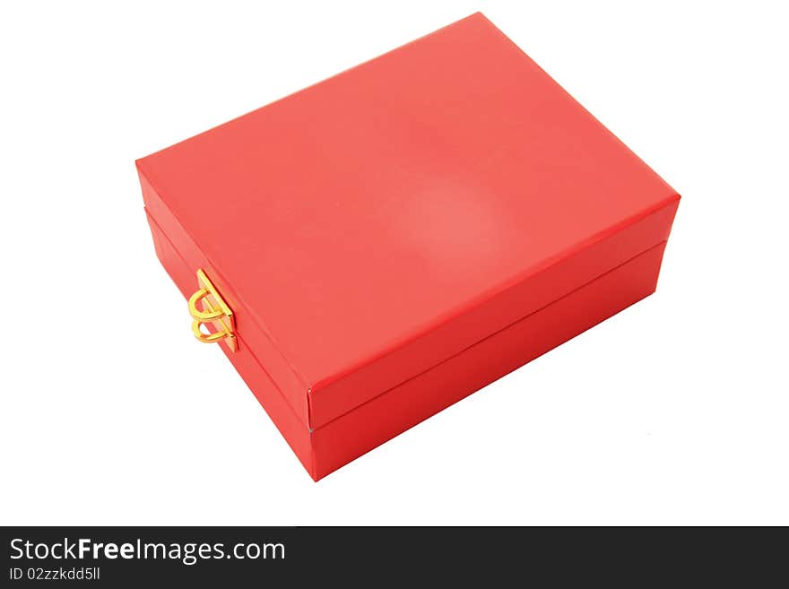 Isolated red box with key lock holder