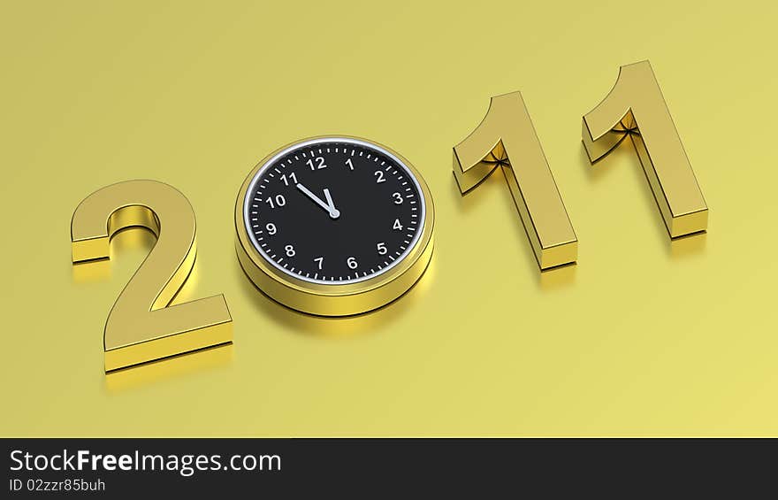 Gold sign of five minutes to new year on gold background. Computer generated 3D photo rendering. Gold sign of five minutes to new year on gold background. Computer generated 3D photo rendering.