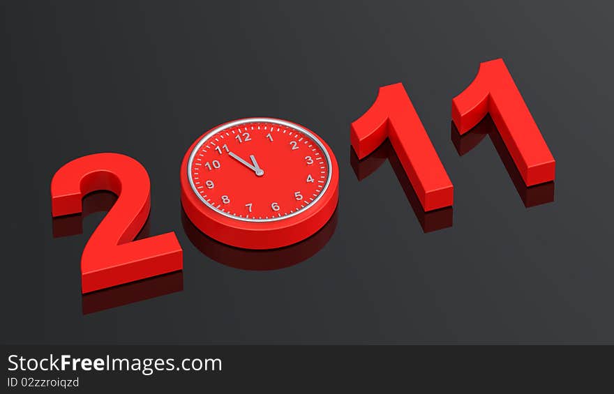 Red sign of five minutes to new year on black. Computer generated 3D photo rendering. Red sign of five minutes to new year on black. Computer generated 3D photo rendering.