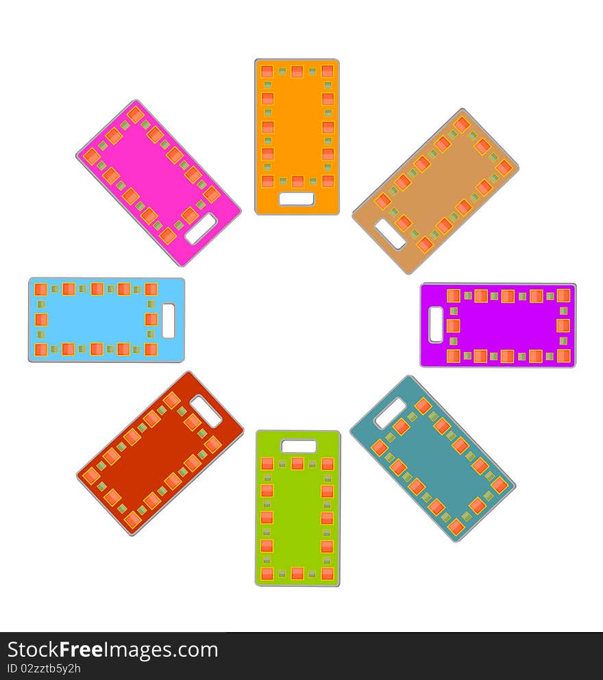 colored rectangle labels set