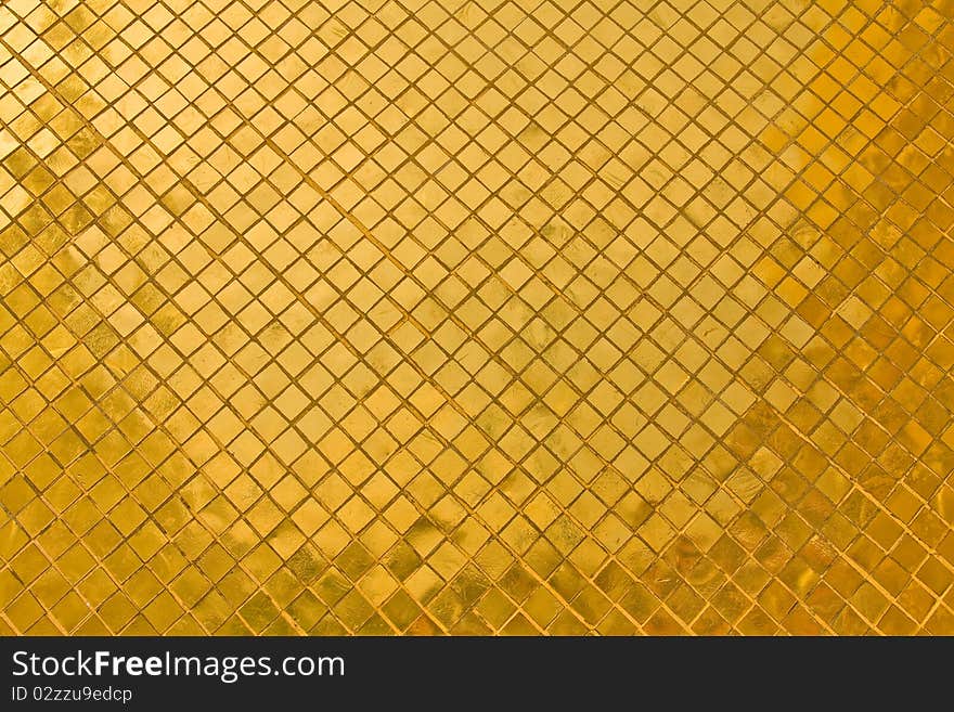 Golden tile texture with square block style