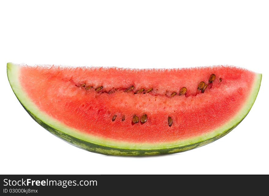 Slice of watermelon on white background