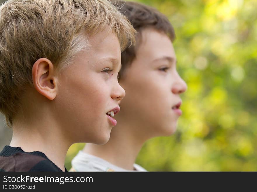 Young children in nature