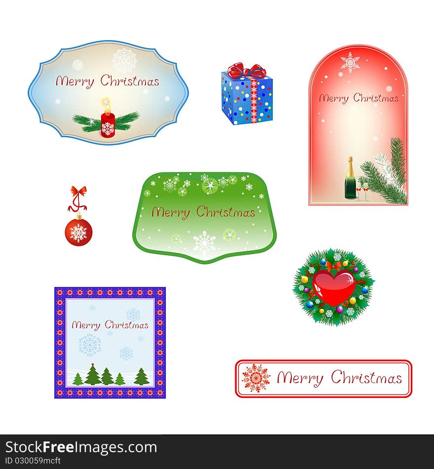 Group of Christmas objects and cards