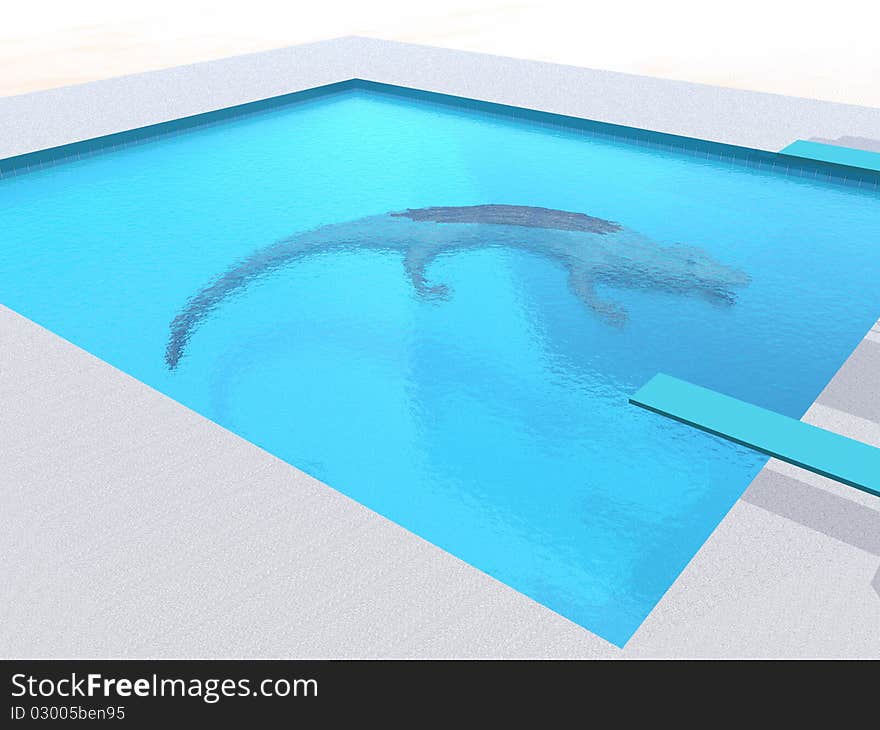 Alligator in the Swimming Pool