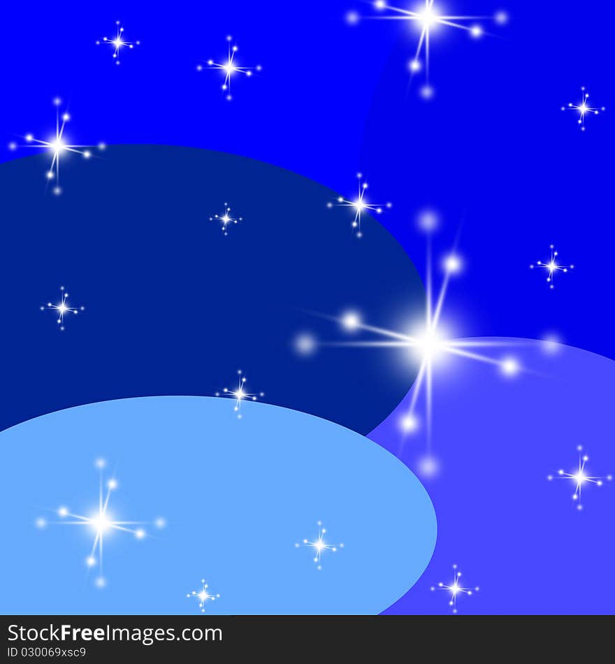 A blue gradation background with a lot of white stars dust. A blue gradation background with a lot of white stars dust