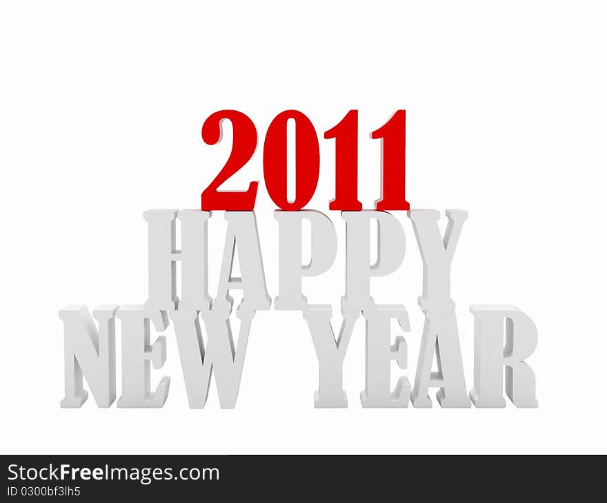 Happy new year 2011. High resolution 3d illustration. Calendar.