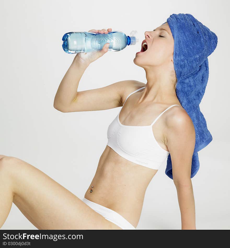 Woman drinking water