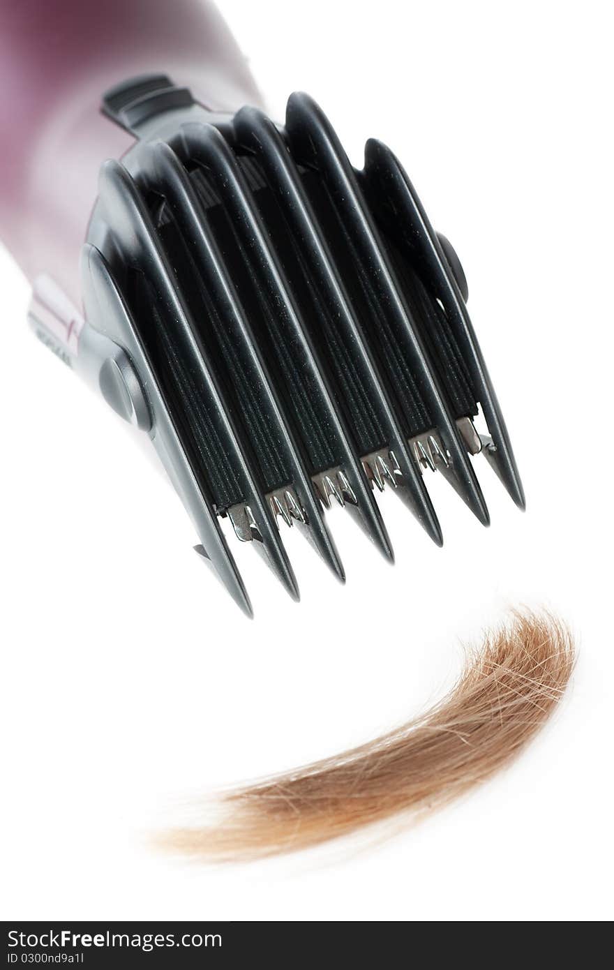 Electric hair style cutter isolated over white