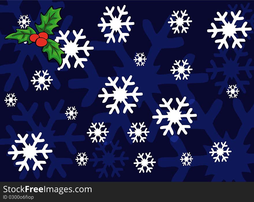 Snow flakes background on a blue background. Snow flakes background on a blue background