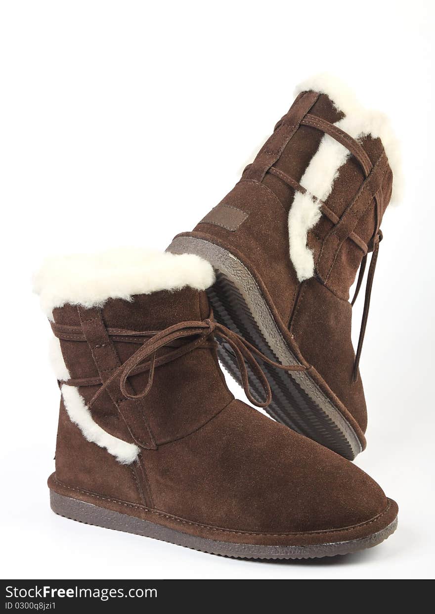 Fluffy woolly warm boots