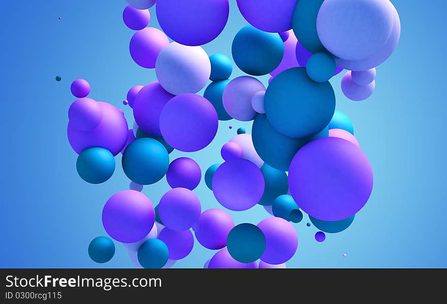 Abstract background with blue spheres. Abstract background with blue spheres