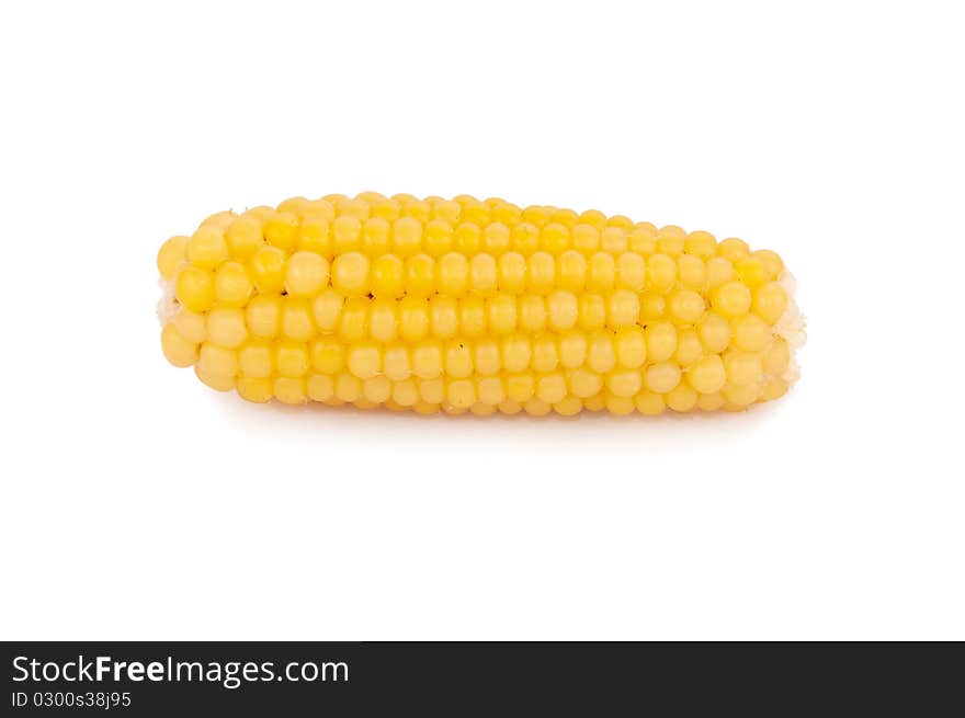 Gold corn on the white background