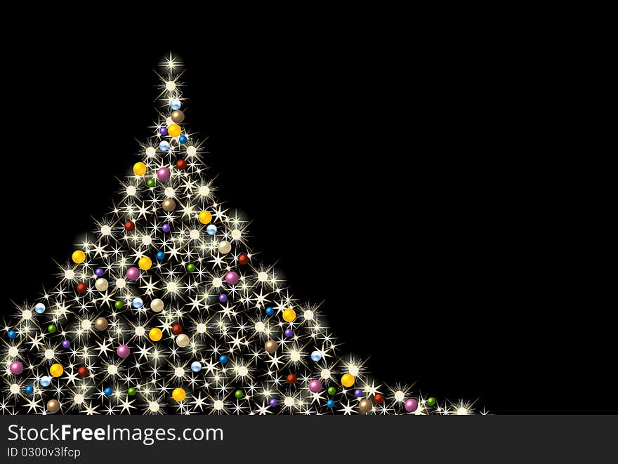 Illustration of a colorful abstract christmas tree