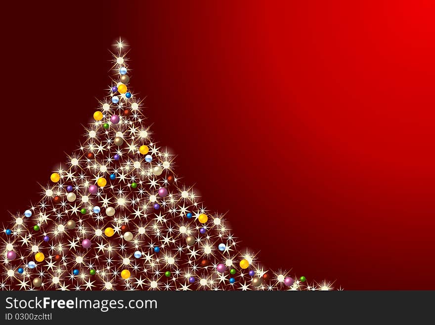 Illustration of a colorful abstract christmas tree