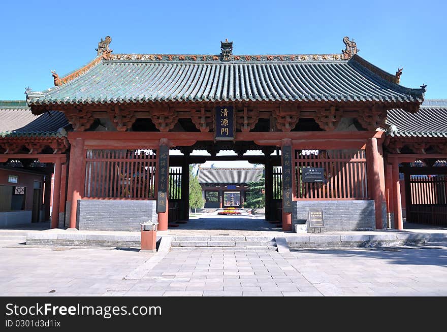 Aged and featured architecture in Chinese temple, shown as traditional architecture style and historic feature. Aged and featured architecture in Chinese temple, shown as traditional architecture style and historic feature.