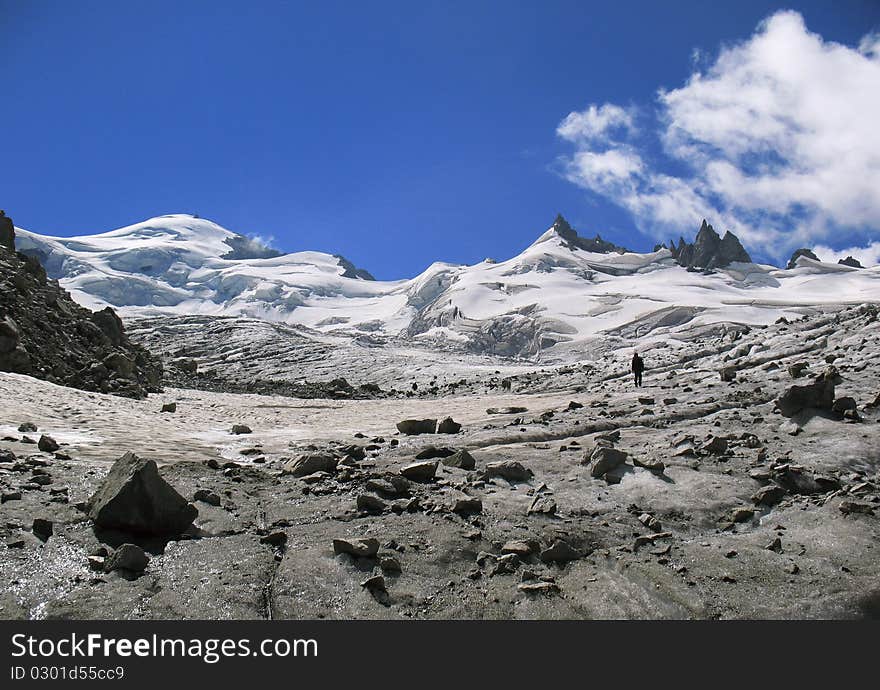 Thawing of glaciers in mountains of Asia. Thawing of glaciers in mountains of Asia