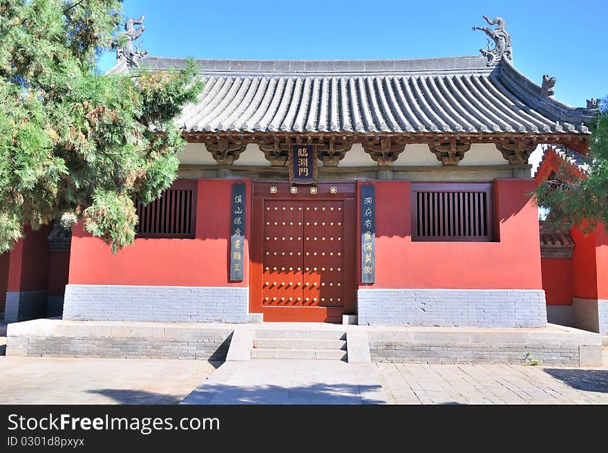 Traditional architecture in Chinese temple, with featured door and windows. Traditional architecture in Chinese temple, with featured door and windows.