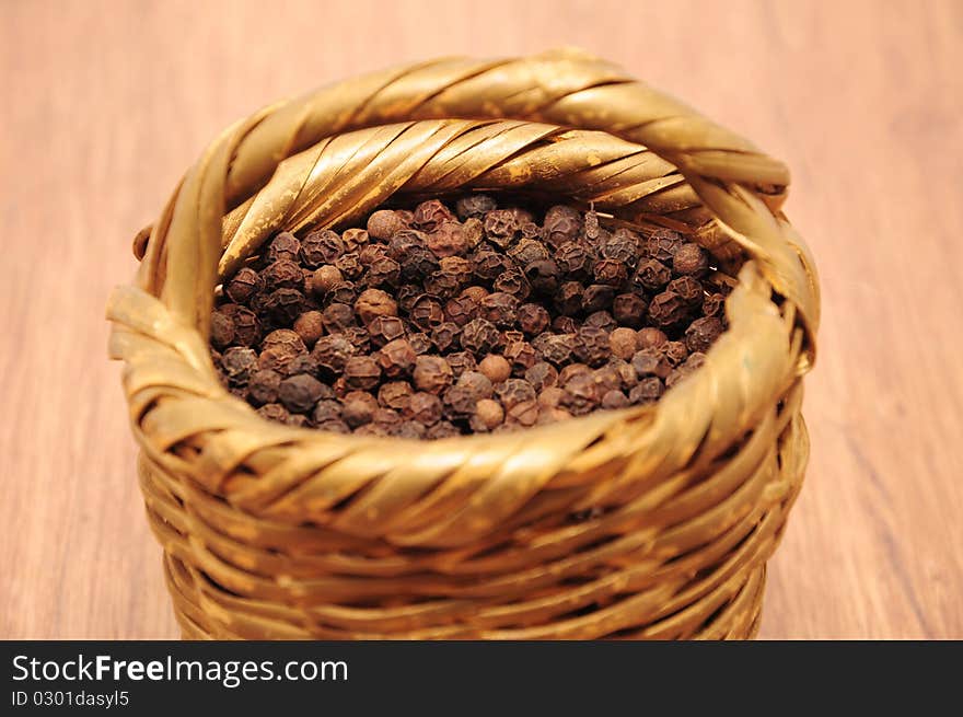 Peppercorns In A Basket