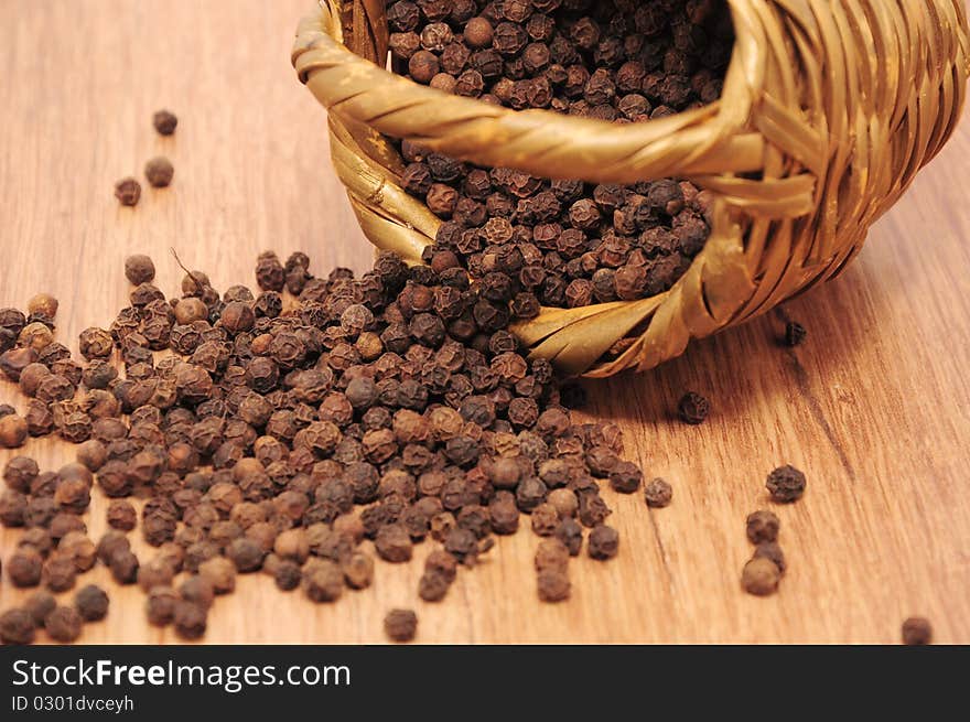 Peppercorns In A Basket